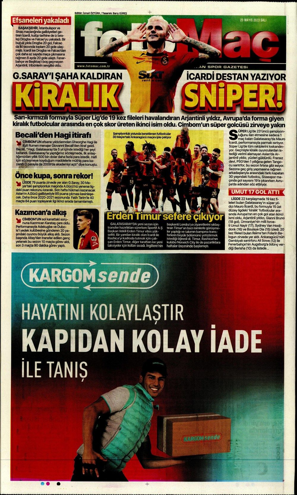 Galatasaray'ın Şampiyonlar Ligi planı - Sporda günün manşetleri 14