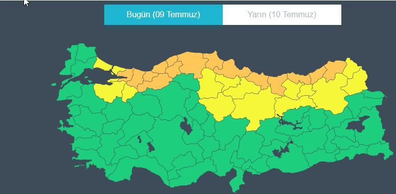 Meteoroloji'den sarı ve turuncu kodlu uyarı! Bu illerde yaşayanlar dikkat: Gök gürültülü sağanak etkili olacak! 3