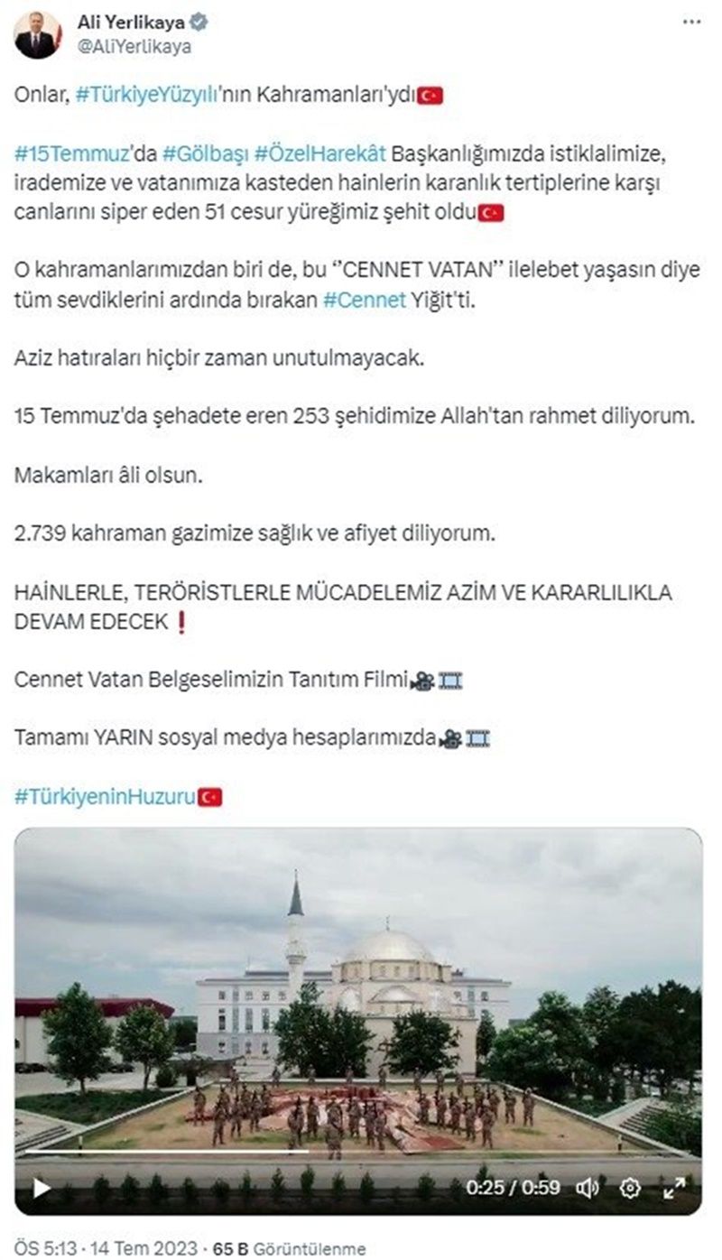 Siyasilerden 15 Temmuz mesajı! ''Hainlerle mücadelemiz azim ve kararlılıkla sürecek'' 3