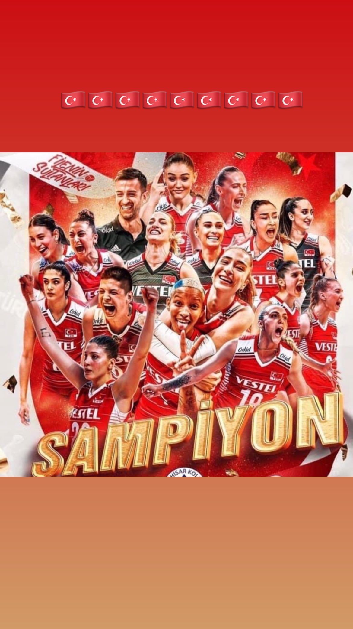 Ünlülerden Avrupa şampiyonu olan A Milli Kadın Voleybol Takımı'na tebrik mesajları! 2