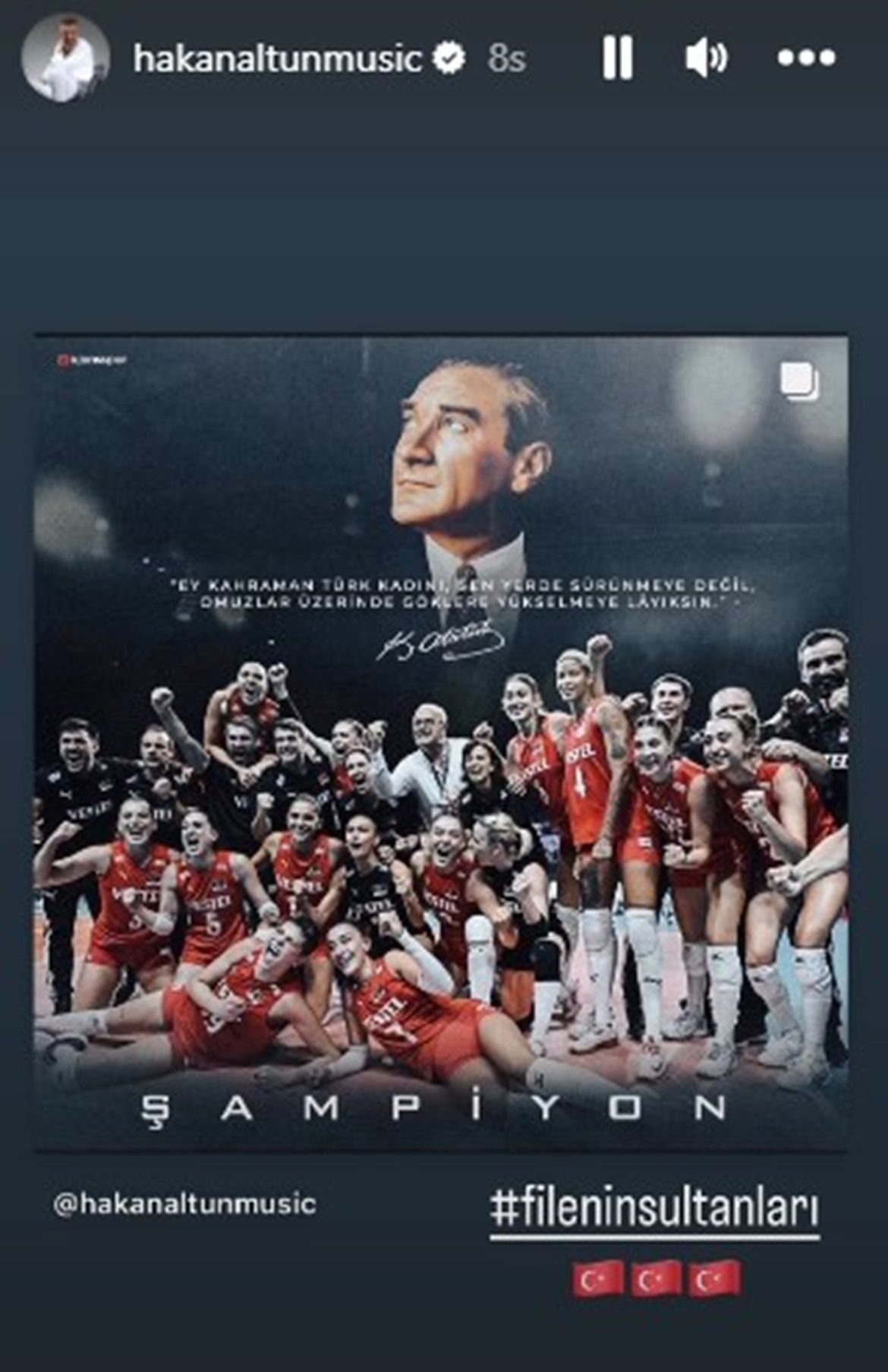 Ünlülerden Avrupa şampiyonu olan A Milli Kadın Voleybol Takımı'na tebrik mesajları! 16