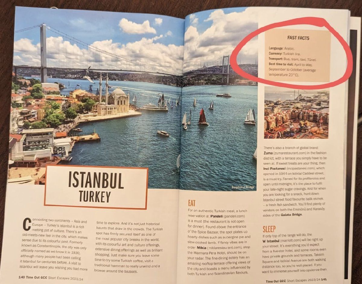 Dünyaca ünlü dergi Time Out'ta skandal: "Türkiye'nin resmi dili Arapça" 3