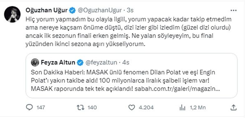 MASAK'ın hazırladığı raporun ardından Oğuzhan Uğur'dan Dilan Polat ve Engin Polat'ı kızdıracak yorum! 8