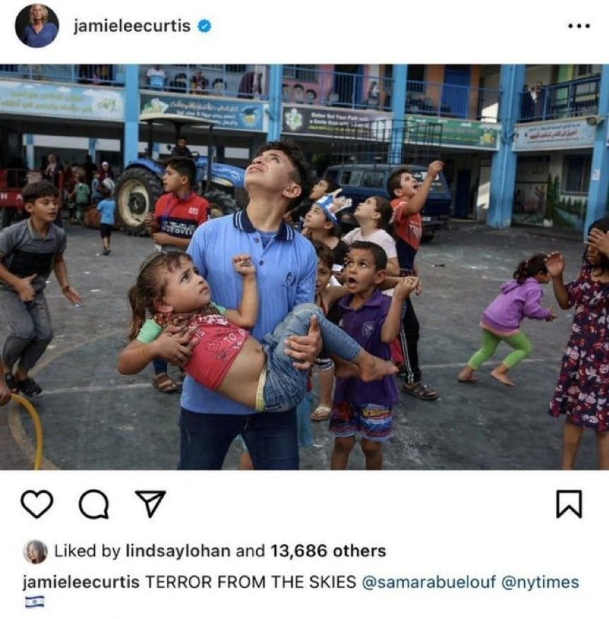 Justin Bieber ve Jamie Lee Curtis Gazze'nin fotoğrafını paylaşıp İsrail'e destek istedi 7