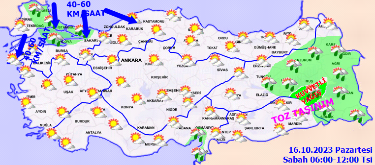 Meteorolojiden 8 il için sarı kodlu uyarı! Kuvvetli yağış, fırtına ve toz taşınımına dikkat... 2