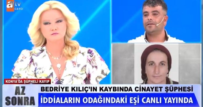 Müge Anlı her yerde onu arıyordu! Bedriye Kılıç'ın şüpheli kaybında yeni gelişme! Tek şüpheli olan Tayfur Kılıç, cinayeti itiraf etti: Meğerse eşini önce boğup ardından... 1