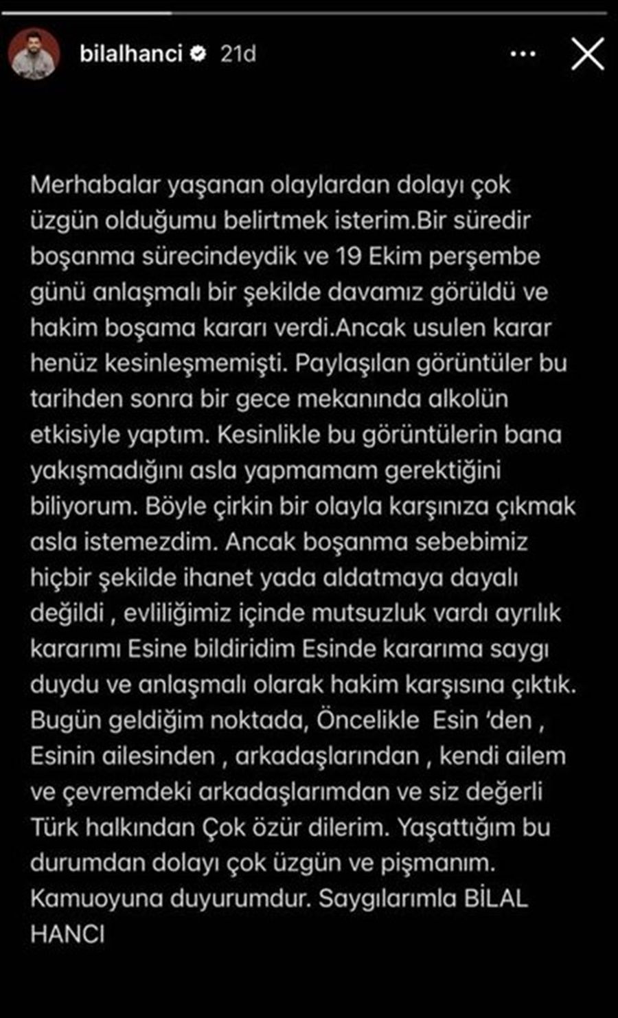 Eşini aldattığı görüntüler olay olmuştu! Bilal Hancı'dan açıklama geldi 8