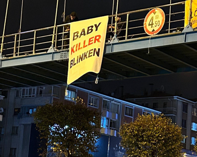 Üst düzey isimler karşılama törenine katılmadı! Blinken'in Ankara'da geçtiği yollara "Bebek Katili Blinken" pankartları asıldı... 4