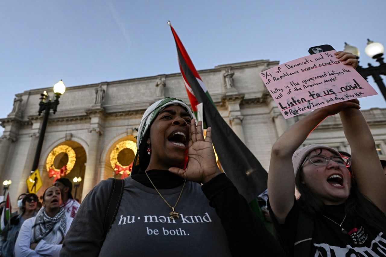 ABD'de binlerce insan Filistin için yürüdü! Washington ve New York'ta İsrail'in Gazze'ye saldırıları protesto edildi 11