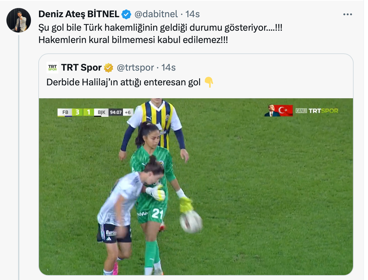 Fenerbahçe - Beşiktaş maçında atılan gol ortalığı ayağa kaldırdı! Hakemin kararı sosyal medyayı ikiye böldü, akıllara Metin Tekin geldi 5