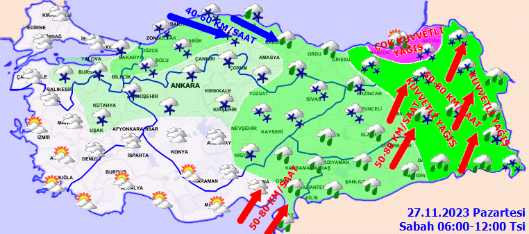Meteoroloji'den sarı ve turuncu kodlu uyarı! İşte 27 Kasım hava durumu raporu... 3