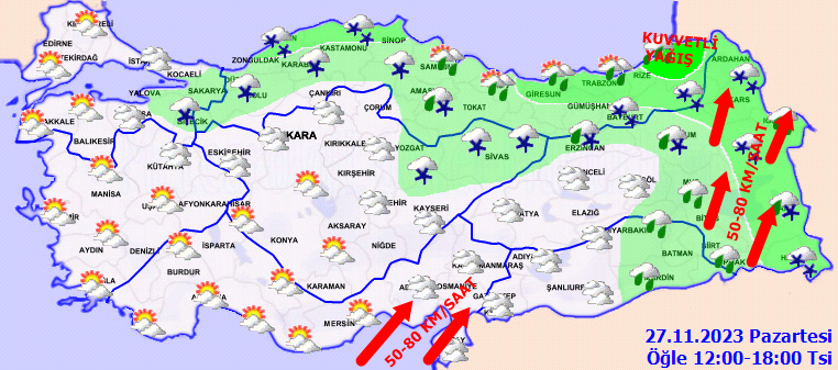 Meteoroloji'den sarı ve turuncu kodlu uyarı! İşte 27 Kasım hava durumu raporu... 4