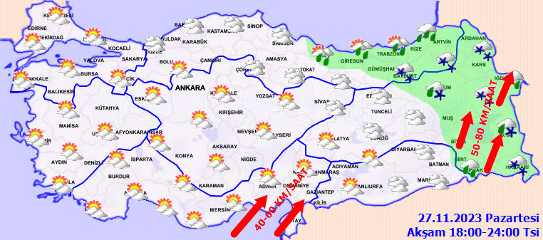 Meteoroloji'den sarı ve turuncu kodlu uyarı! İşte 27 Kasım hava durumu raporu... 5