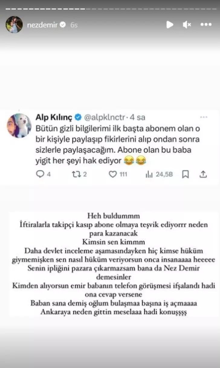 Tüm mal varlığına el konulmuştu! Alp Kılınç'ın paylaşımları Nez Demir'i çileden çıkardı! Adeta ateş püskürdü... '12 ev' iddiası dikkat çekti 6