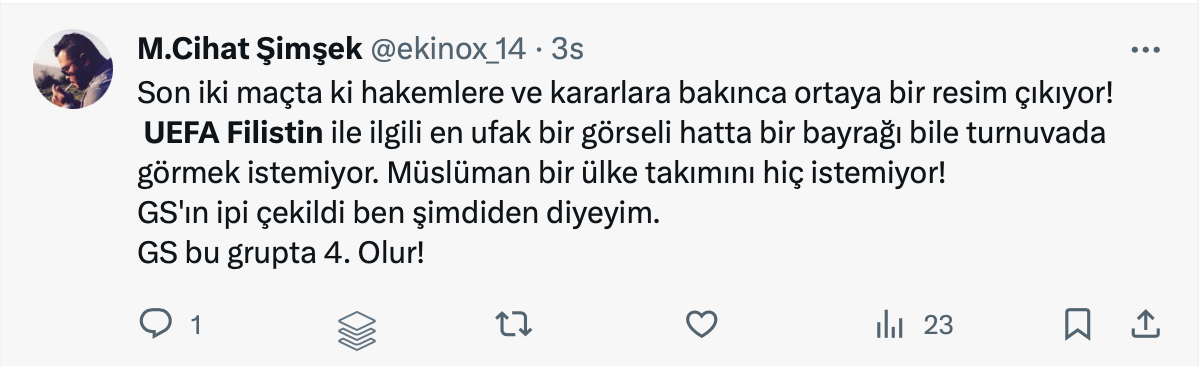 Sosyal medyayı kasıp kavuran şok iddia: “Galatasaray Filistin’e destek verdiği için UEFA operasyon yapıyor” Herkes bu olayı konuşuyor… 14
