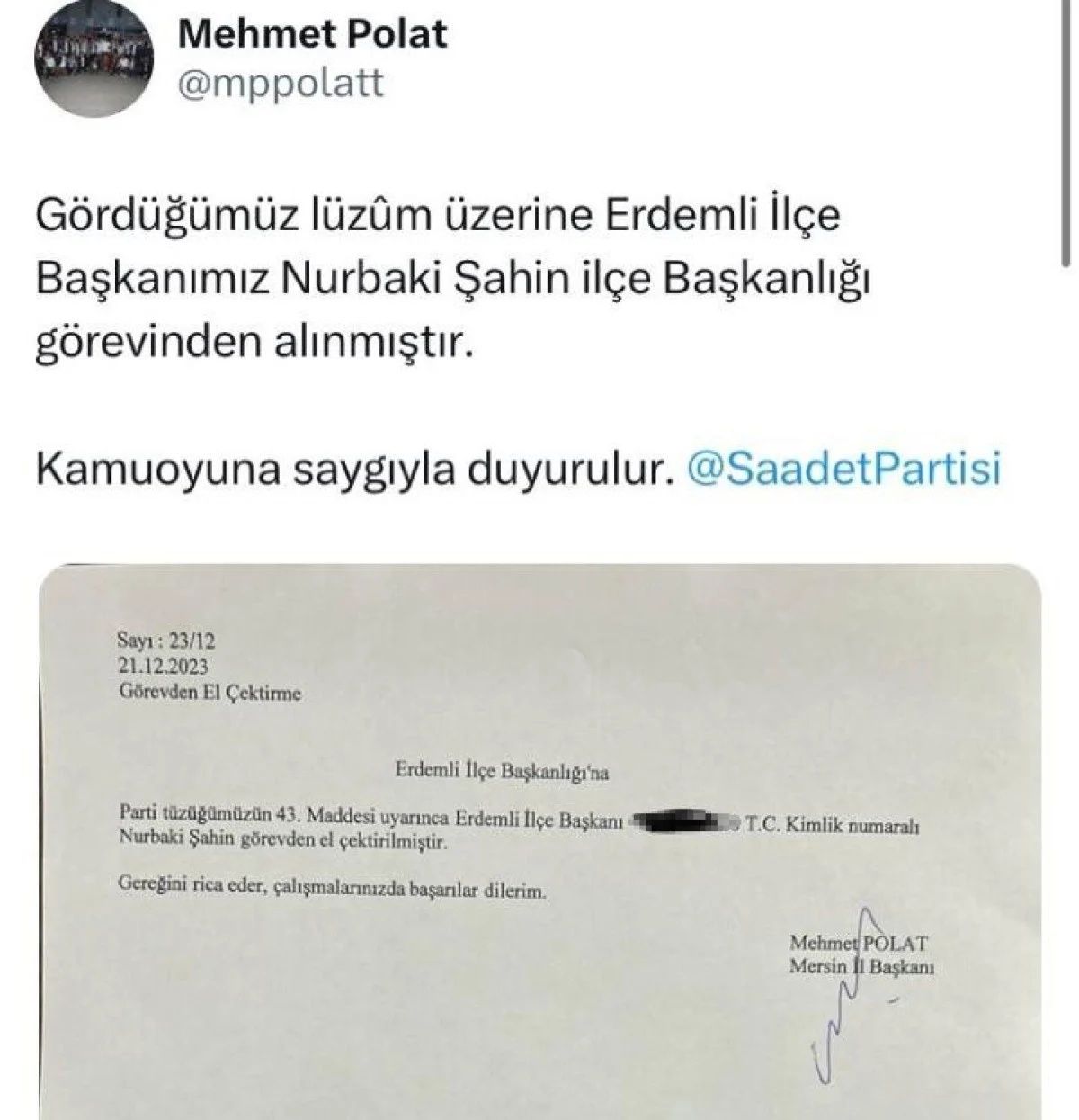 İsrail'e domates satan Saadet Partili Nurbaki Şahin görevden alındı 3