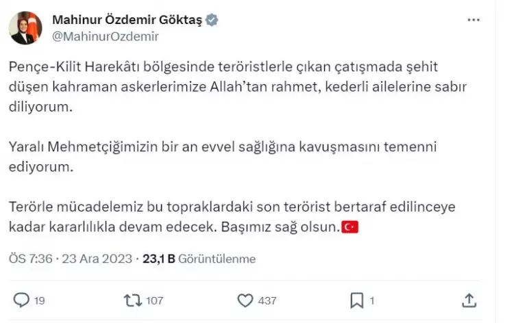 Siyasilerden şehitlerimiz için art arda başsağlığı mesajları: Milletimizin başı sağ olsun! 10