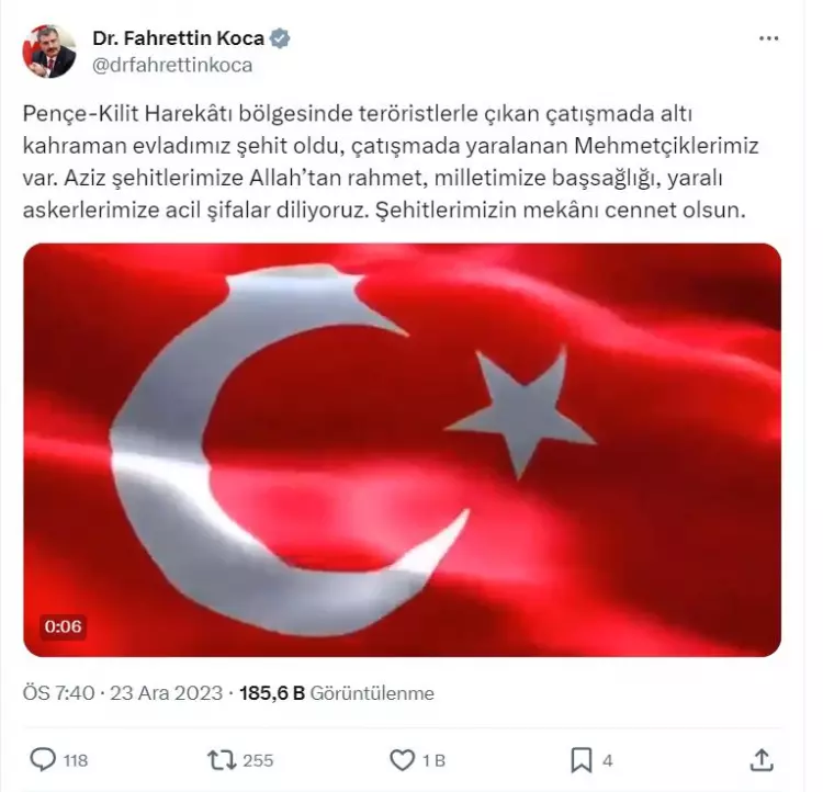 Siyasilerden şehitlerimiz için art arda başsağlığı mesajları: Milletimizin başı sağ olsun! 7