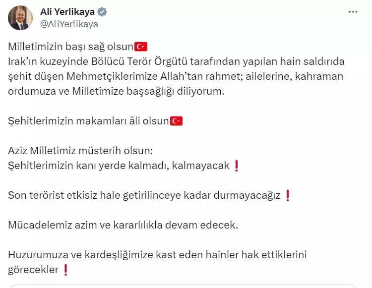 Siyasilerden şehitlerimiz için art arda başsağlığı mesajları: Milletimizin başı sağ olsun! 4