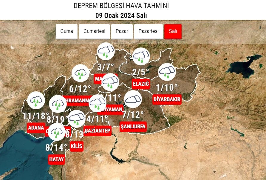 Deprem bölgesindeki 3 il için kuvvetli yağış uyarısı! 7
