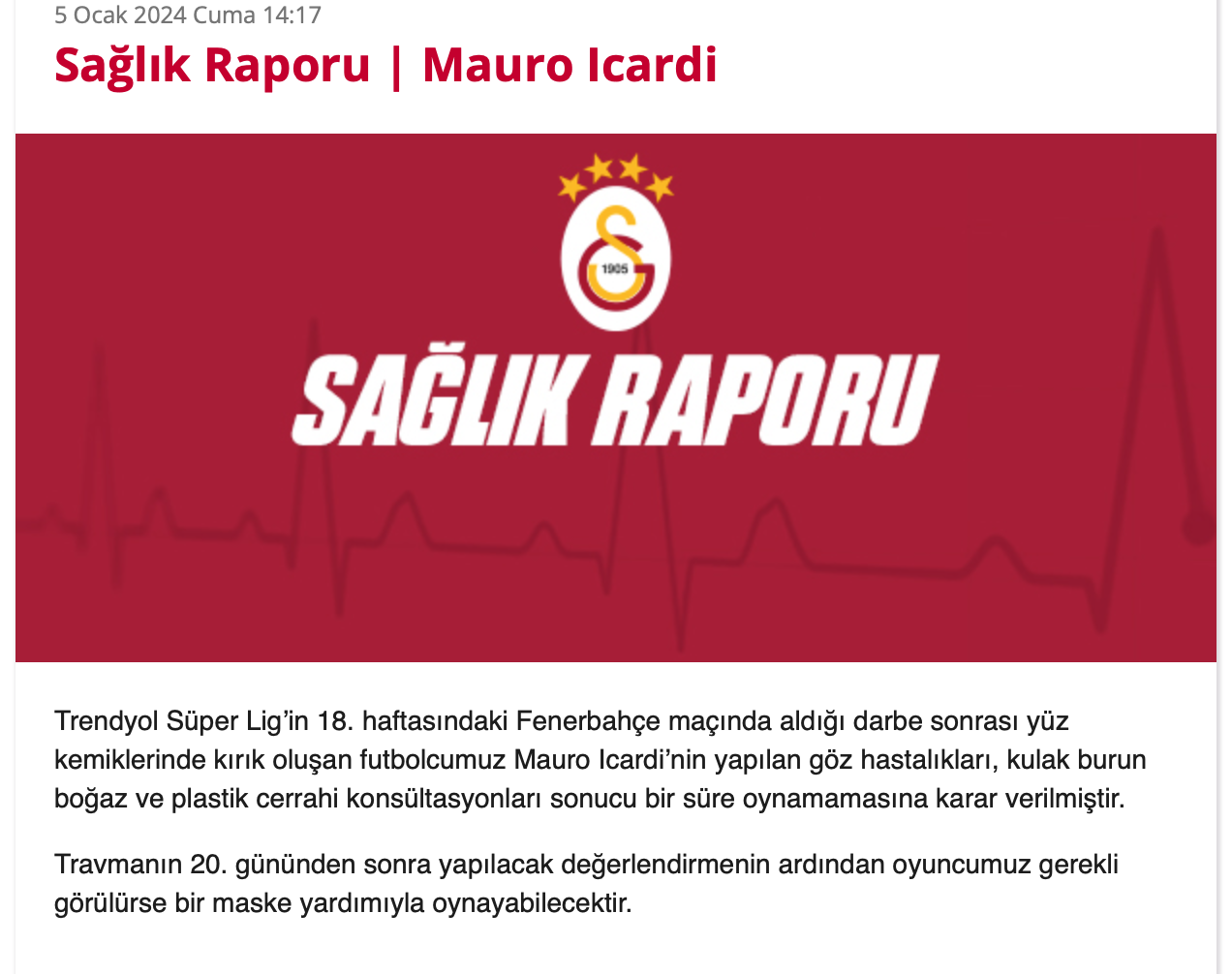 Galatasaray'ı yıkan Mauro Icardi açıklaması! Resmi duyuru yapıldı: 3 maçı kaçıracak, yerine oynayacak isim de belli oldu 4