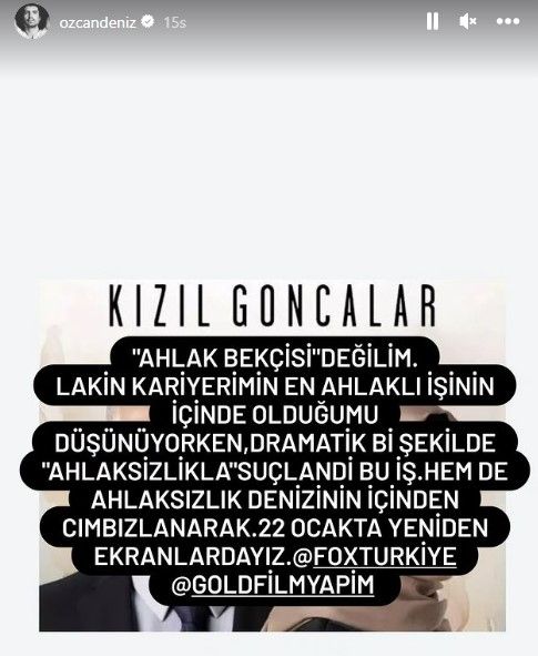 Kızıl Goncalar dizisinin başrolü Özcan Deniz'den RTÜK'ün yayın durdurma cezası hakkında açıklama 4