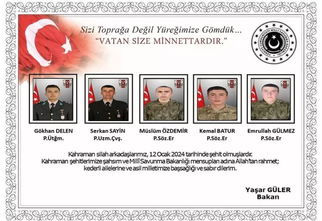 Şehitlerimizin kimlikleri belli oldu: Acı haberler şehit ailelerine tek tek ulaştırıldı... 13