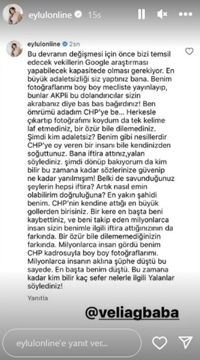 Fenoman Eylül Öztürk, Veli Ağbaba'yı topa tuttu! Yorumu engellendi: CHP kendi kalesine hiç bu kadar gol atmamıştı 8