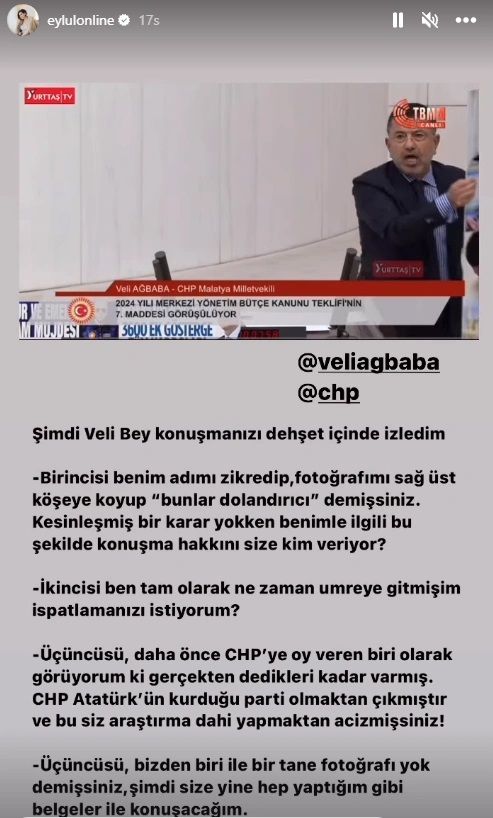 Fenoman Eylül Öztürk, Veli Ağbaba'yı topa tuttu! Yorumu engellendi: CHP kendi kalesine hiç bu kadar gol atmamıştı 6