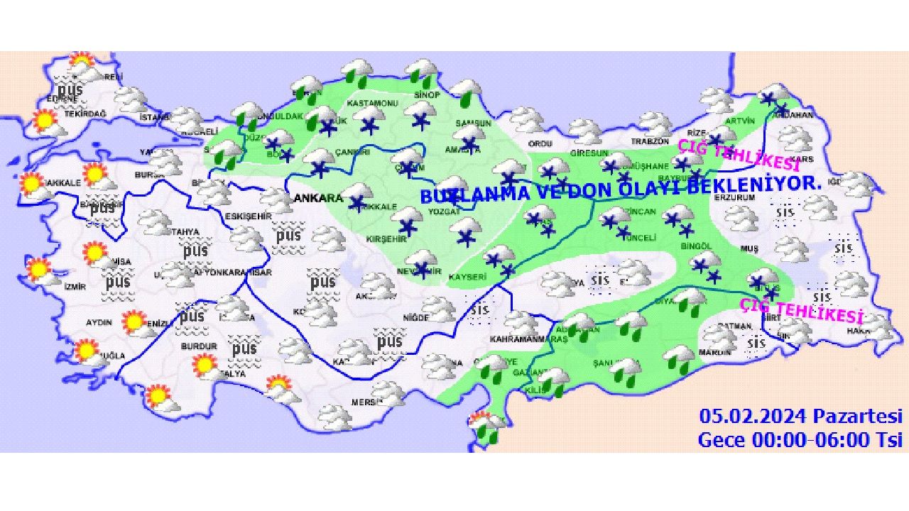 5 Şubat 2024 Türkiye genelinde hava durumu! Yağmur, kar ve karla karışık yağmur geliyor... 1