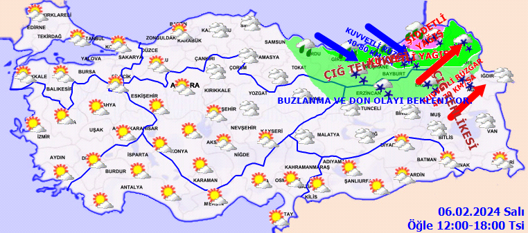 Meteorolojiden 12 il için kuvvetli yağış, fırtına, çığ ve kar uyarısı! 3