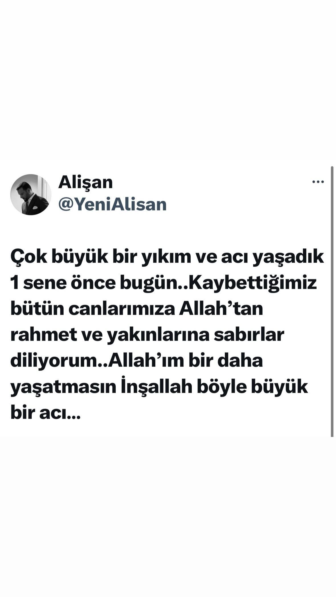 Ünlü isimlerden 6 Şubat'taki deprem felaketinin yıl dönümünde paylaşım 9
