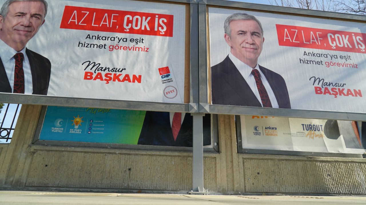 Sözde 'dürüst' seçim çalışması: Mansur Yavaş'tan Ankara'da Turgut Altınok'un pankartların engelleme! 7