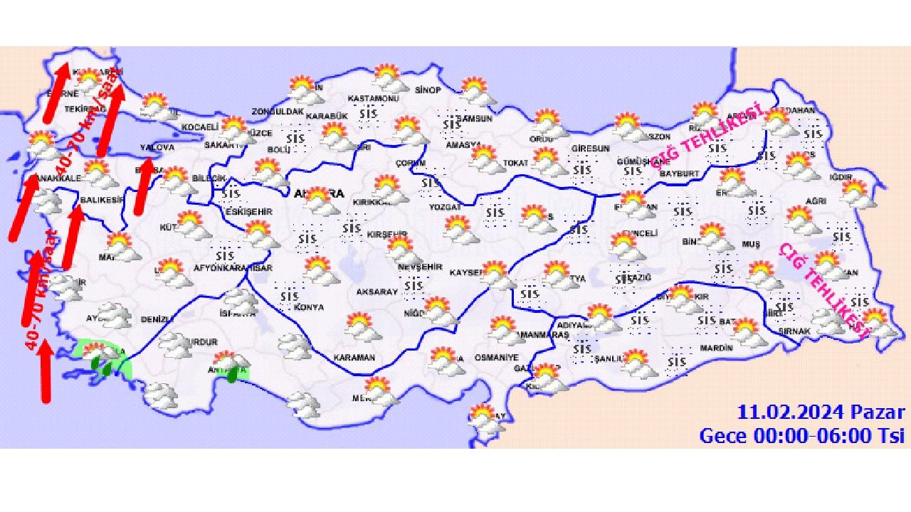 11 Şubat 2024 yurt genelinde hava durumu! Meteoroloji'den o iller için uyarı geldi! İşte il il hava durumu... 3