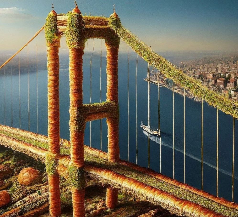 Google'ın yapay zekası, ünlü yiyeceklerimizi İstanbul ile birleştirdi: Çiğ köfteden köprü, pamuk şekerden ormanlar... 2