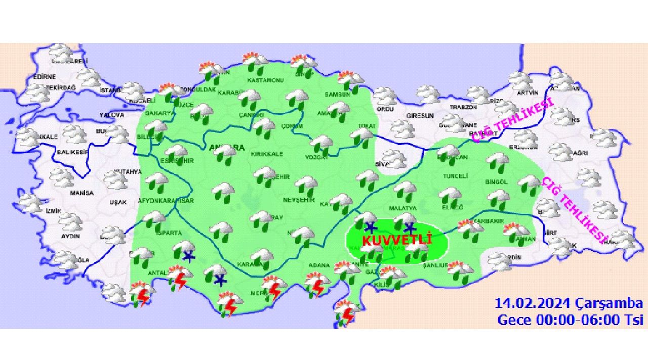 14 Şubat 2024 Türkiye geneli hava durumu! Meteoroloji'den o iller için uyarı geldi! Tedbirinizi alın! 2