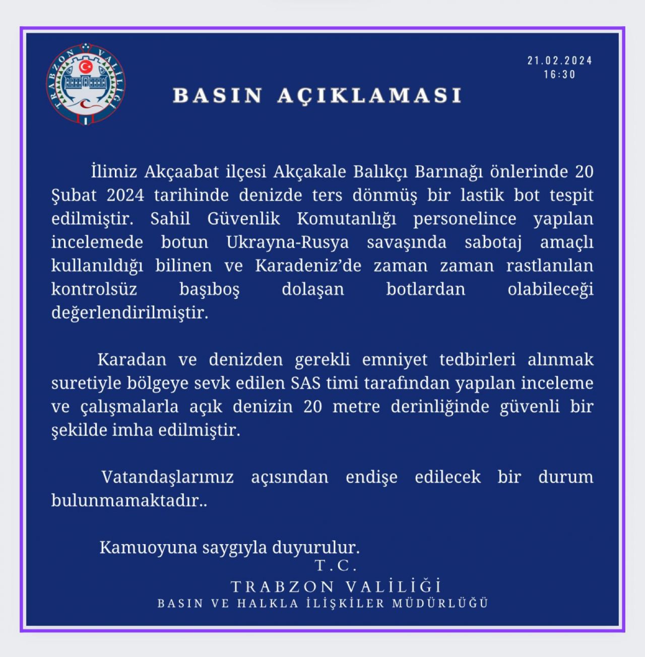 Karadeniz'de ters dönmüş şüpheli tekne imha edildi! Patlama anı kamerada... 5