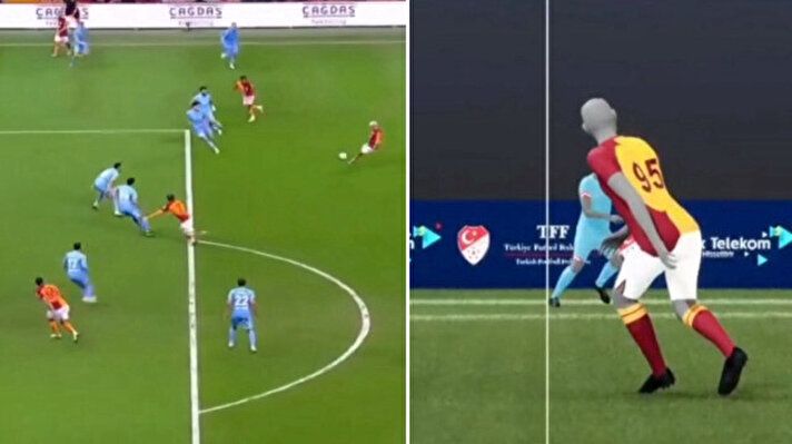 Türkiye'nin dilinde bu pozisyon VAR! Galatasaray - Antalyaspor maçındaki yarı otomatik ofsayt sisteminden gelen görüntü herkesi şaşkına çevirdi. 1