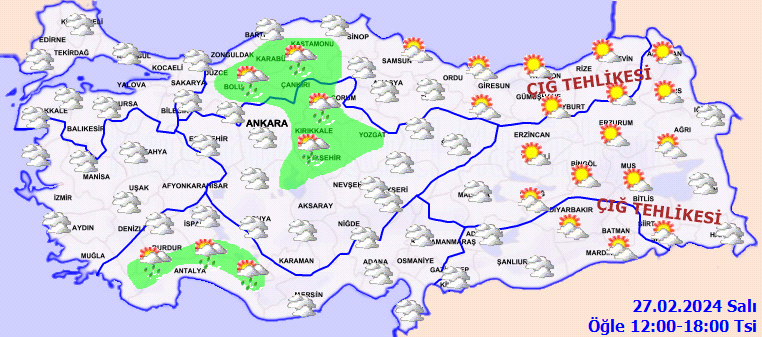 Meteorolojiden birçok il için sağanak yağış ve çığ uyarısı! 3
