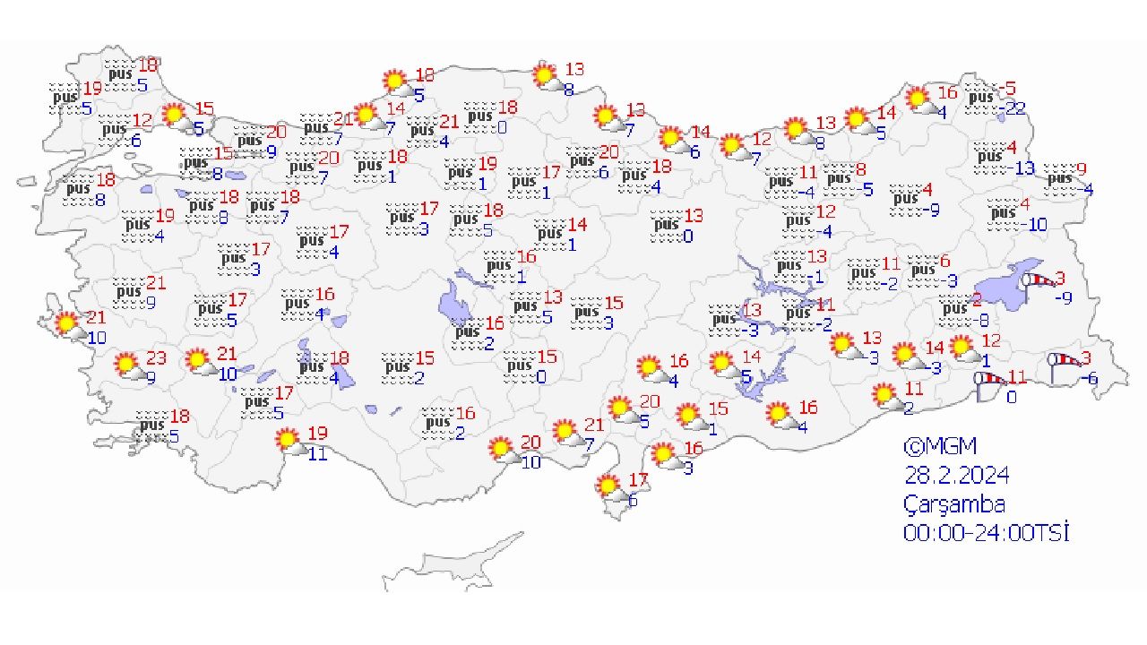 28 Şubat 2024 Türkiye geneli hava durumu | O bölgelerde kuvvetli rüzgar ve çığ tehlikesine dikkat! 1