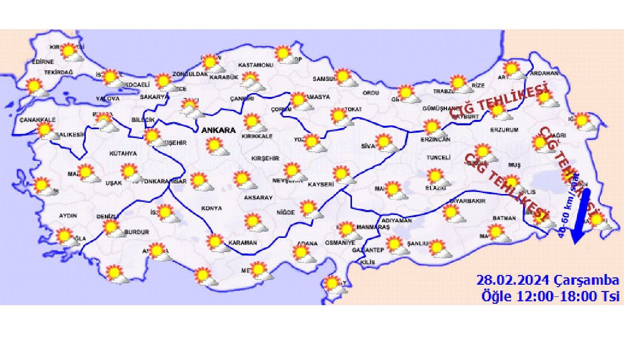 28 Şubat 2024 Türkiye geneli hava durumu | O bölgelerde kuvvetli rüzgar ve çığ tehlikesine dikkat! 2