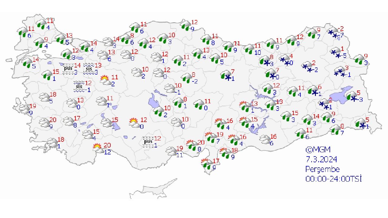 7 Mart 2024 Türkiye geneli hava durumu | Kuvvetli yağış ve çığ riskine karşı tedbirinizi alın... 1