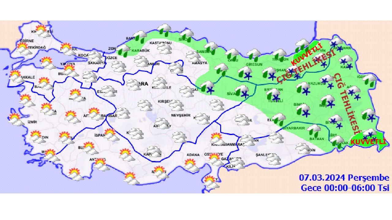 7 Mart 2024 Türkiye geneli hava durumu | Kuvvetli yağış ve çığ riskine karşı tedbirinizi alın... 2