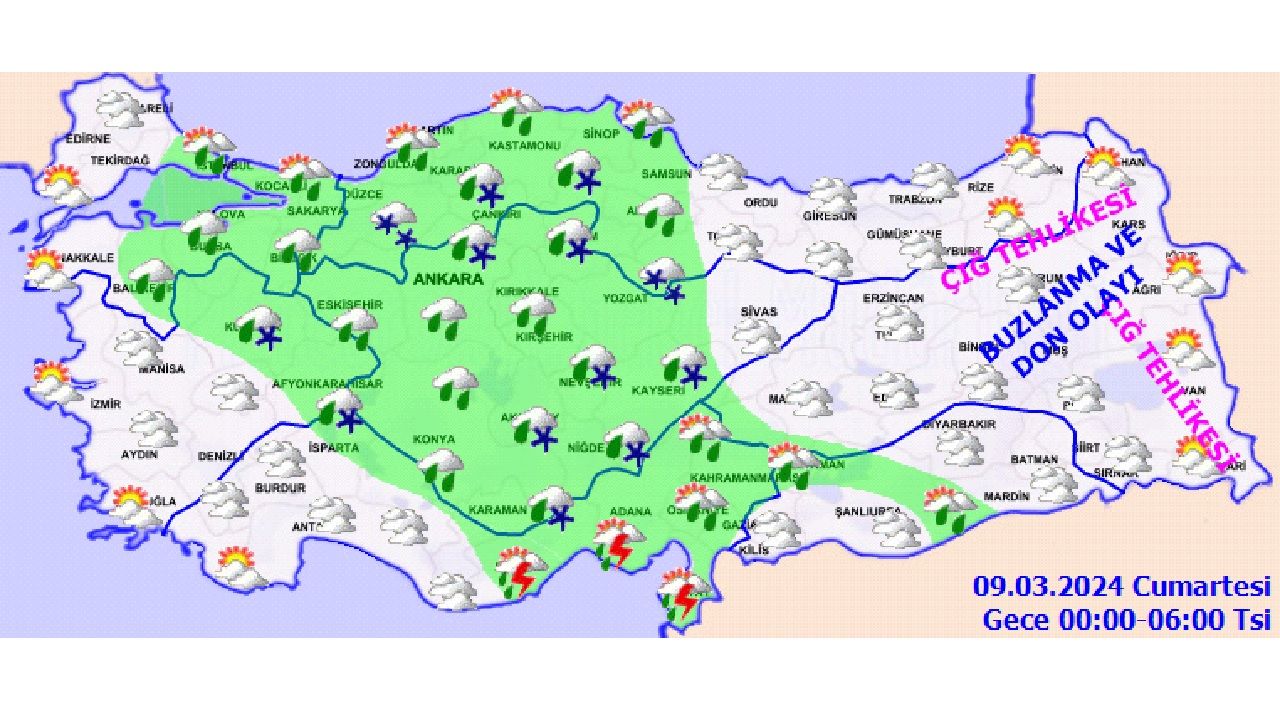 9 Mart 2024 Türkiye geneli hava durumu! O bölgelerde yağmur, kar ve karla karışık yağmur etkili olacak... 2