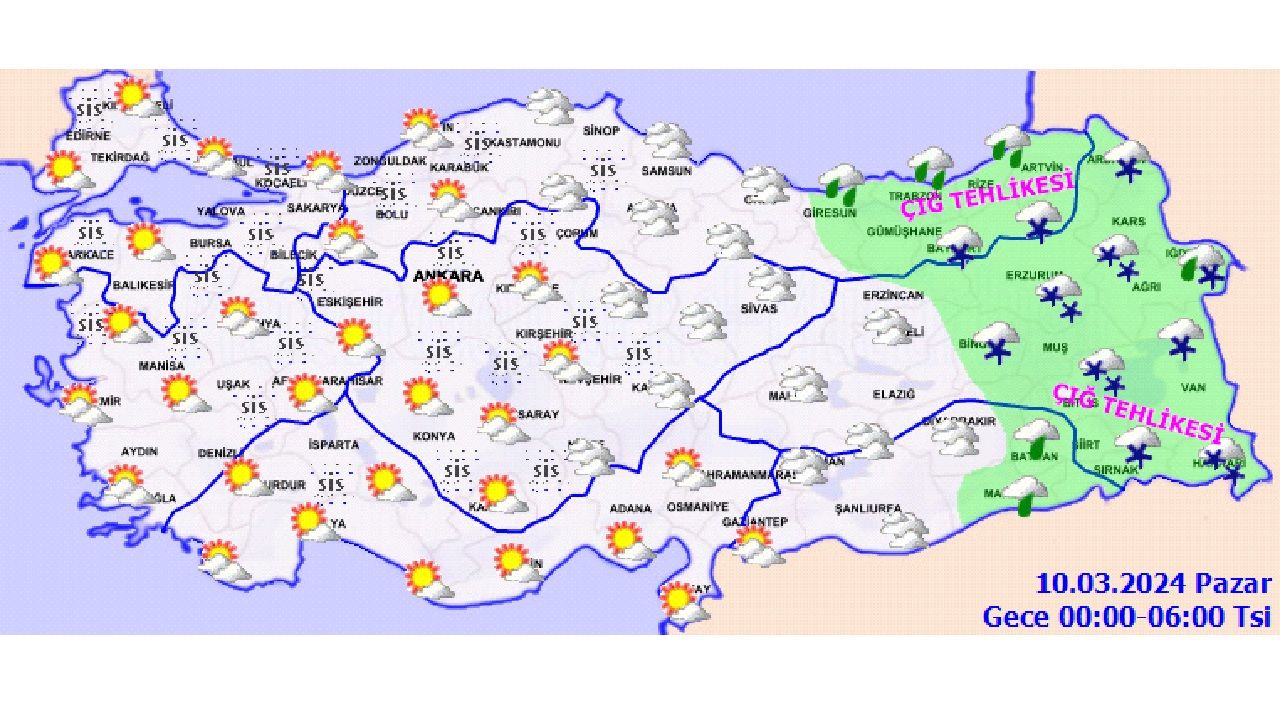 Meteoroloji don ve çığ uyarısı yaptı! İşte 10 Mart 2024 yurt genelinde hava durumu! 2