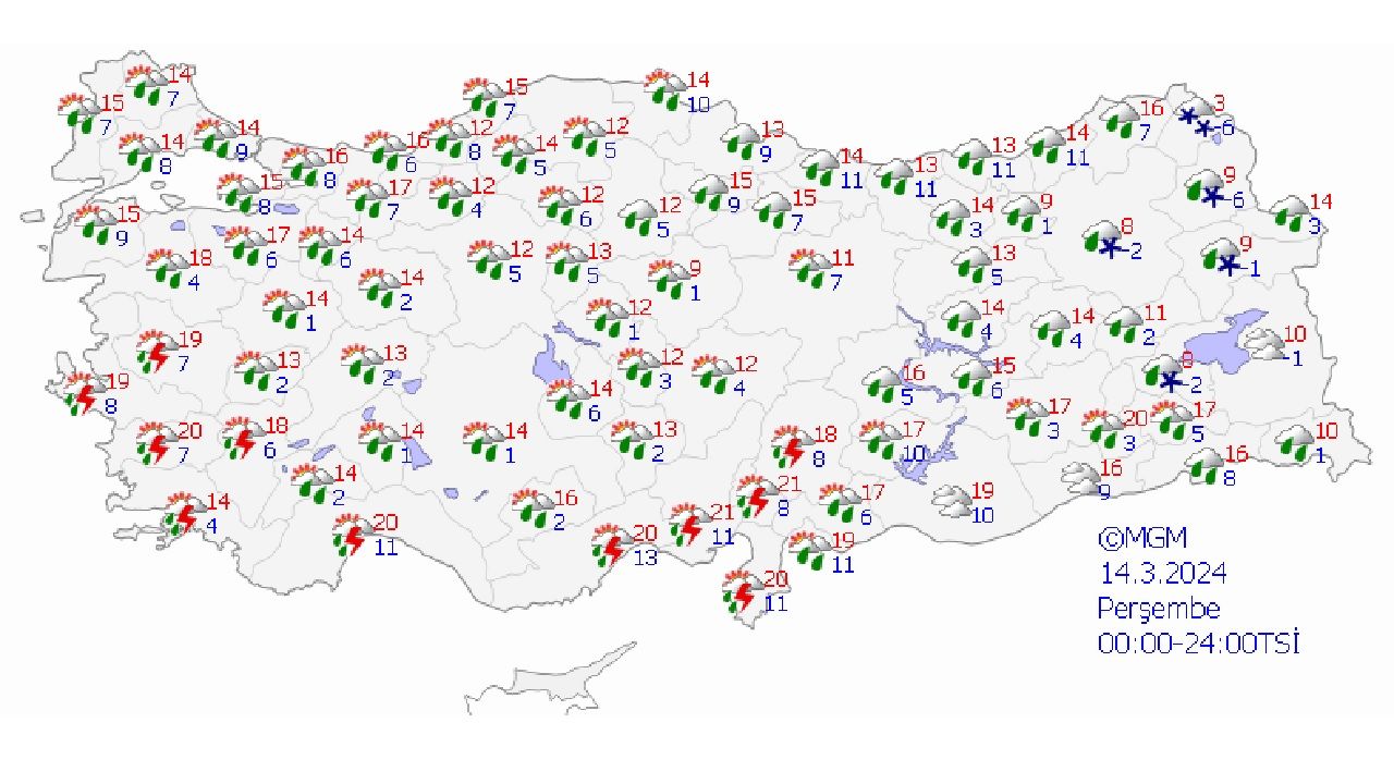 14 Mart 2024 Meteoroloji yurt geneli hava durumu! İşte il il beklenen sıcaklıklar... 1