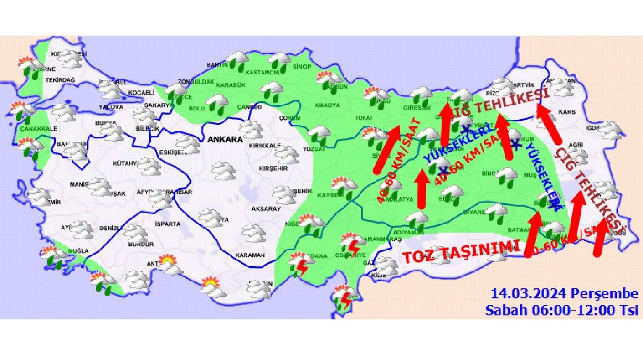 14 Mart 2024 Meteoroloji yurt geneli hava durumu! İşte il il beklenen sıcaklıklar... 3
