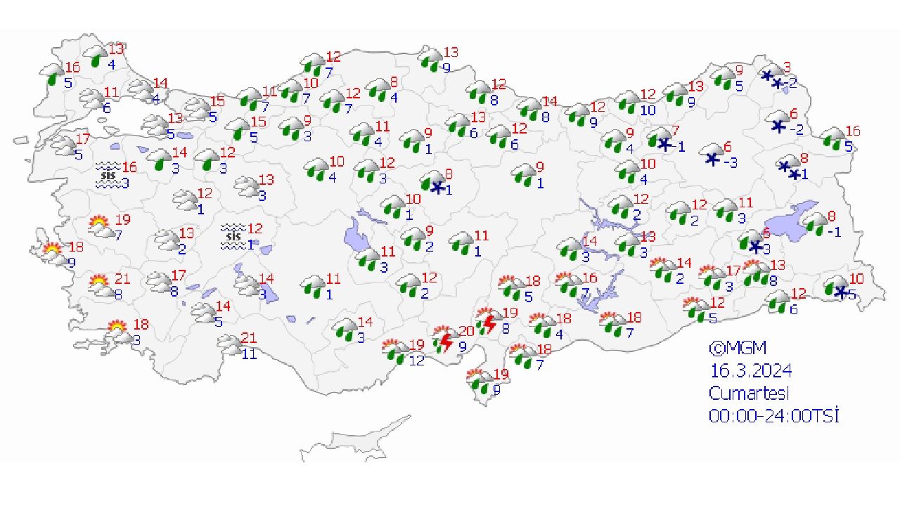 16 Mart 2024 Türkiye geneli hava durumu | İşte il il hava durumu... 1