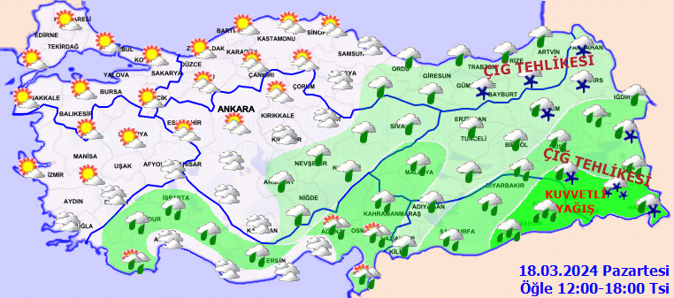 Meteorolojiden 10 il için kuvvetli yağış ve kar uyarısı! 3