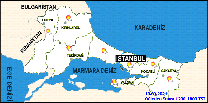 İstanbul hava durumu 18 Mart 2024 3
